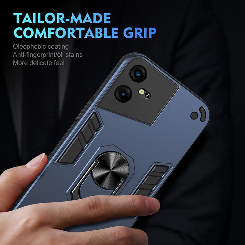 Armor Magnetic Ring Kickstand Phone Case For Tecno Pova NEO Pova NEO 2 For Tecno Pova NEO 3 Shockproof Back Cover