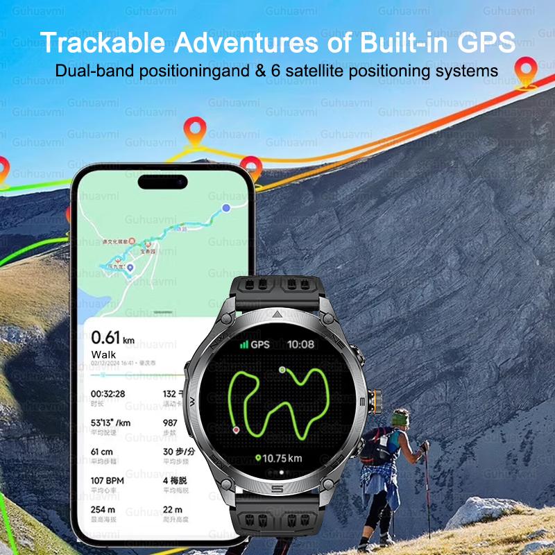 New Military GPS Smart Watch Men 10ATM Waterproof Outdoor Sport Fitness Tracker Health Monitor Bluetooth Call Smartwatches