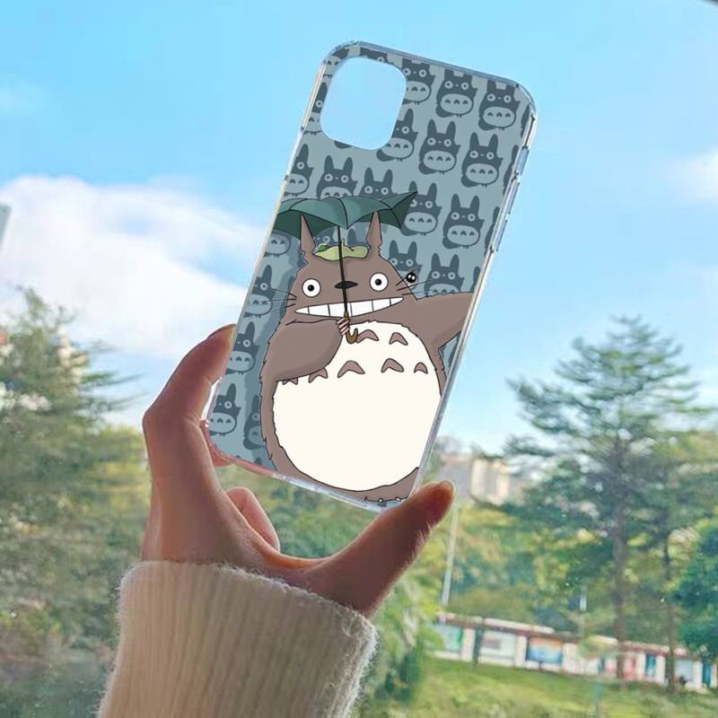 YNDFCNB Custodia per Telefono Carina Totoro Per iPhone XR X XS Max 14 13 Pro Max 11 12 Mini 6 7 8 plus SE 2020 Cover con Stampa