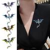 Brooch Pin Western Dragon Design Zinc Alloy Pin with Rhinestone Inlay Hand-Painted Enamel Glaze Suits Coats Sweaters Badge