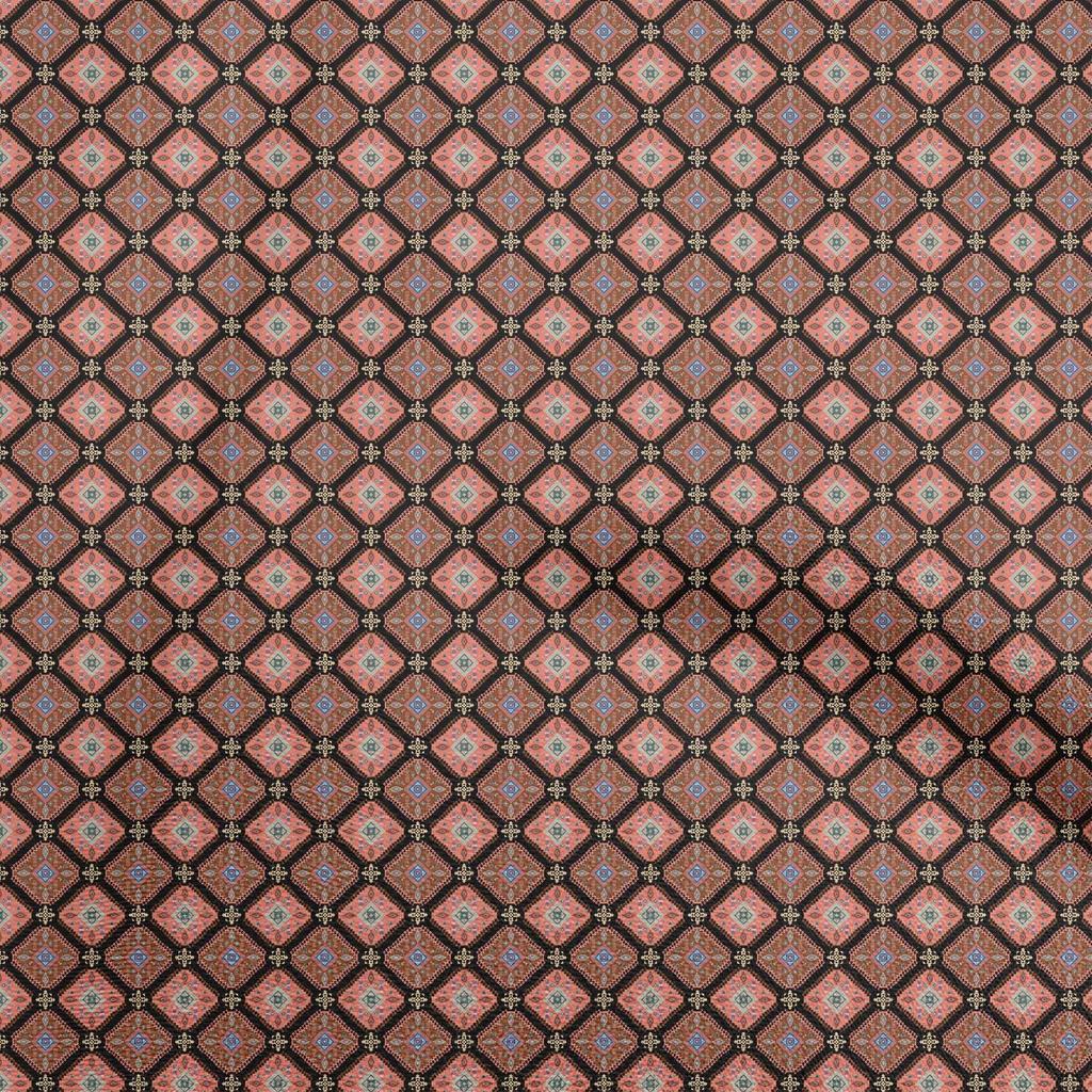 oneOone Cotton Flex Light Green Fabric Asian Kilim Sewing Material Print Fabric By The Yard 40 Inch