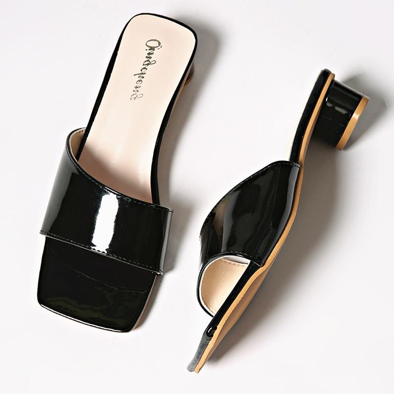 Luxury Women's Shoes Summer Comfortable Square Head Fish Mouth Middle Heel Beach Sandals Outdoor Casual Women's Sandals