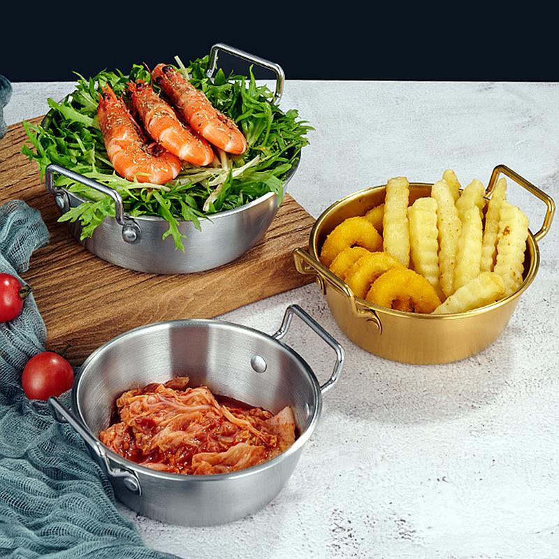 Koreańska Miska Ze Stali Nierdzewnej z Podwójnym Uchem Miski na Ryż, Wino Ryżowe, Sałatkę, Przekąski, Owoce, Zastawa Stołowa, Naczynia na Sos, Talerz na Jedzenie, Przybory Kuchenne