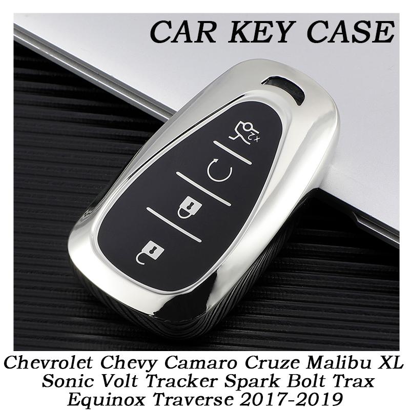 

New Design TPU Car Key Case Cover for Chevrolet Chevy Camaro Cruze Malibu XL Sonic Volt Tracker Spark Bolt Trax Equinox Traverse 2017-2019 червоний