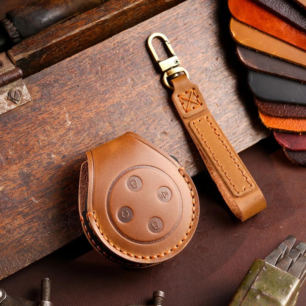 Leather Car Key Cover Keychain Holder Case Protector for Haval H9 F7x H5 H3 Great Wall 5 3 M2 H6 Coupe M4 H2 6 Remote Accessorie