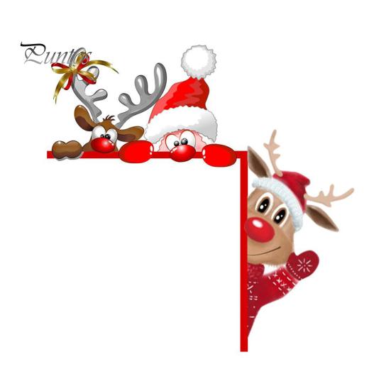 Vánoční dekorace rohu dveří Rustikální dřevěný Santa Claus Elk Gnome Skřítek Levý Pravý Rámeček Cedule Hrana předních dveří Postýlka Sváteční ozdoba