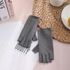 Cycling Workout Anti-UV Velvet Fingerless Gloves Half Finger Gloves Women Mittens