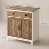 Living Room Sideboard, 2 Doors, Drawer, Adjustable Shelf, 78.5 x 39 x 89.4 cm, White and Oak