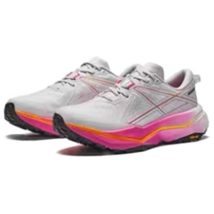 Anta Falcon 2 Elite Fashion Trend Support Non-Slip Low-Top Carbon Plate Trail Running Shoes Men Sneaker Gray Pink 112445516A-4