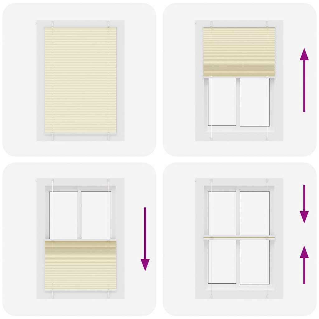Cream Pleated Roller Blind 100X150 Cm Fabric Width 99.4 Cm