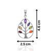 92.5 Silver Chakra Pendant for Her Zivori Multi Gemstone Pendant