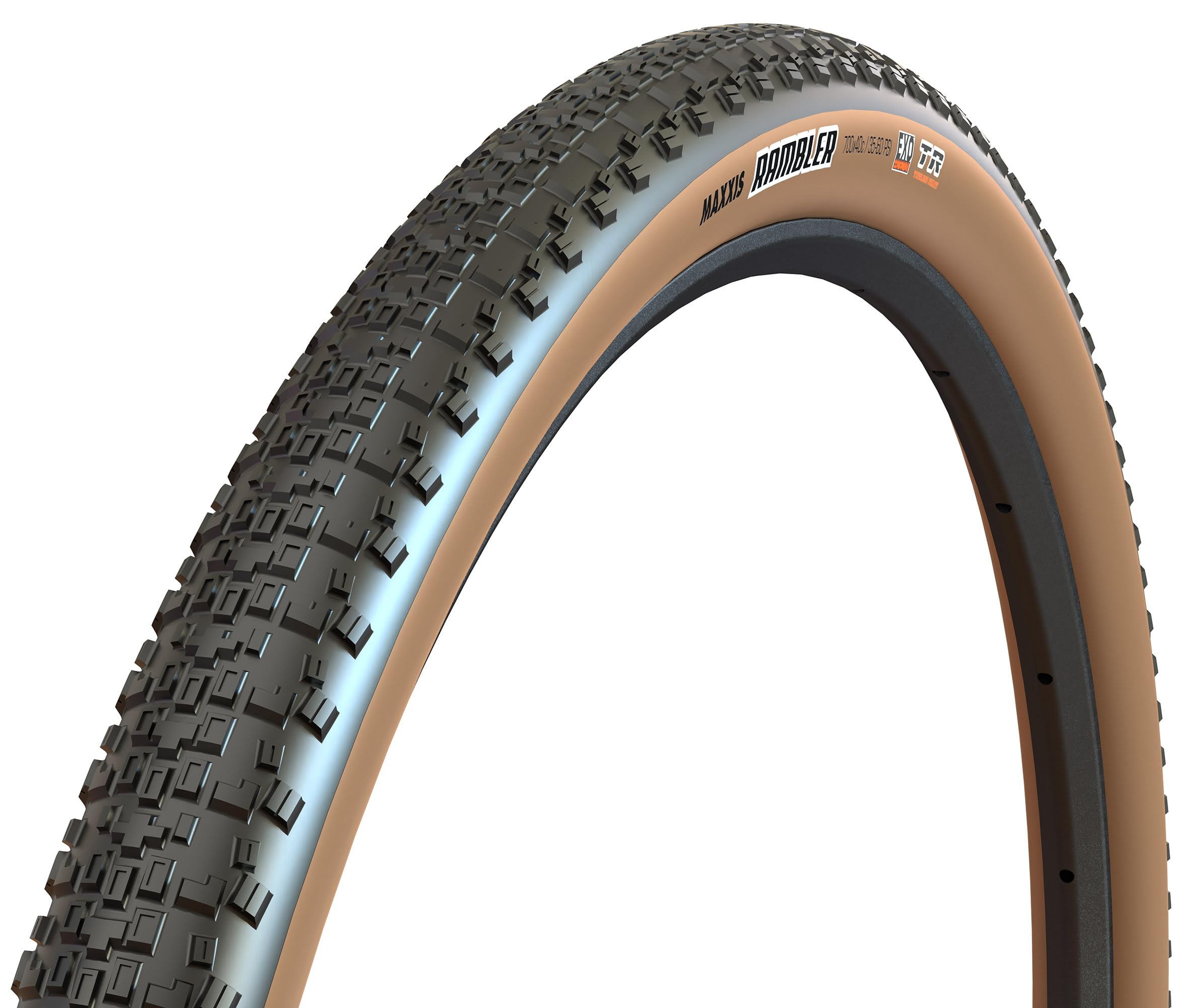 

Maxxis RAMBLER Bicycle Tire, 700x40C, Foldable EXO/TR 60TPI Tanwall