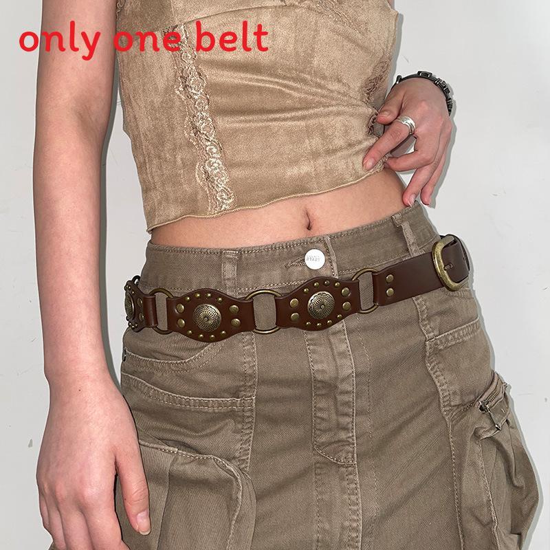 Cintura Boho Western con Borchie per Donna con Fibbia in Lega Accessori Stile Etnico