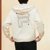FILA Fusion FOB Series Large Logo Zip-Up Hooded American Vintage College Style Jacket Unisex jackets Milk-Beige T11U413503F-BG