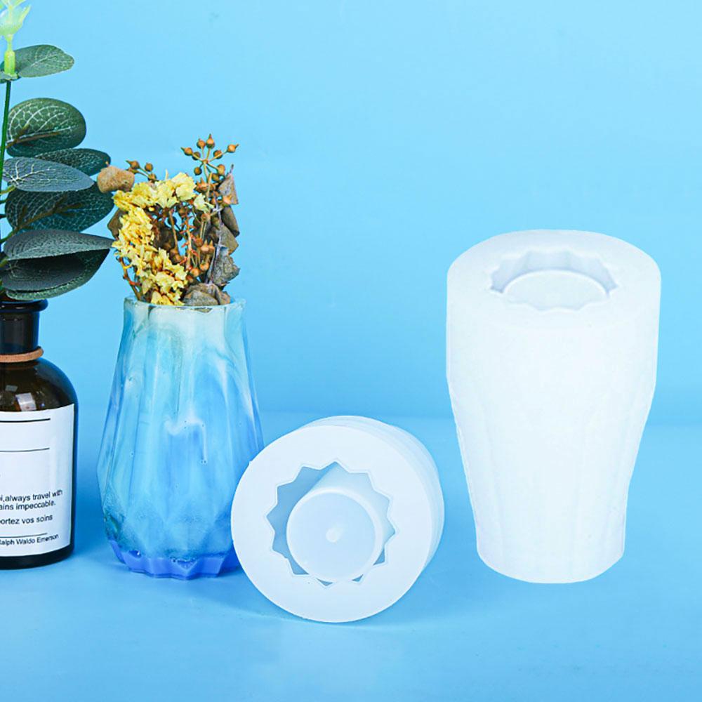 Silicone world Diy Plant Vase Silicone Mould for Making Plaster Flower Pot Resin Molds Pen Holder Gardening Home Decoration