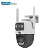 UNV IPC-Q96S-JY Telecamera di Sicurezza Wi-Fi da Esterno a Doppia Lente Spina CN (adattatore incluso)