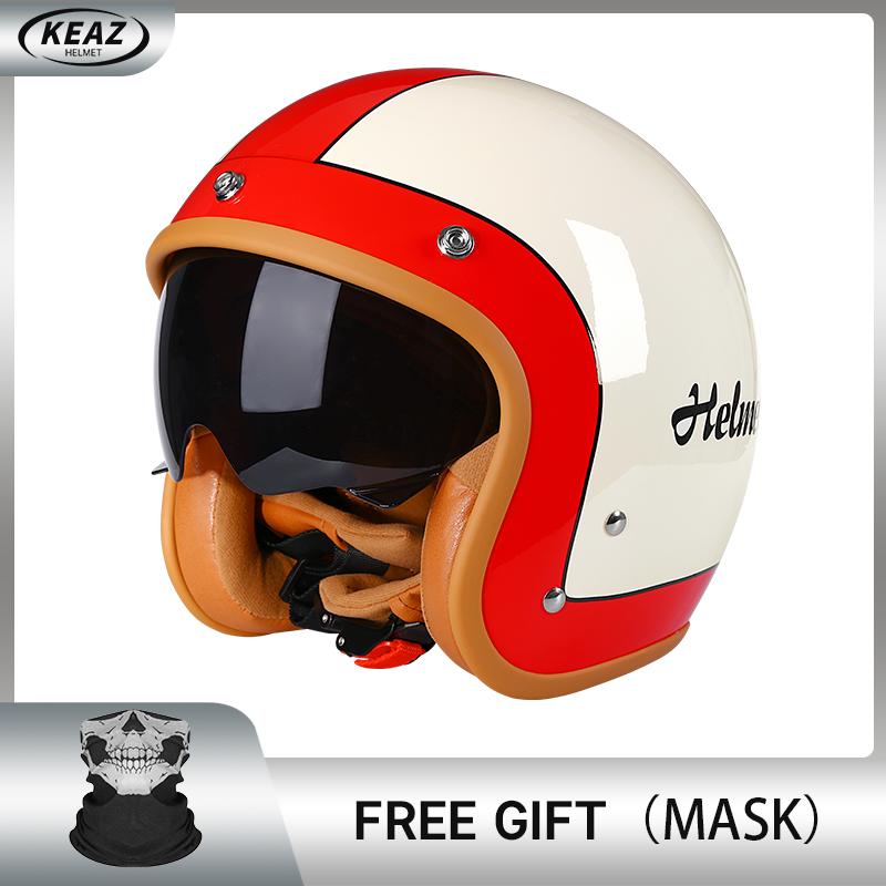 Bright Avocado Green DOT 3/4 Open Face Motorcycle Retro Motorbike Helmets Vintage Chopper Bike Scooter Capacete De Moto