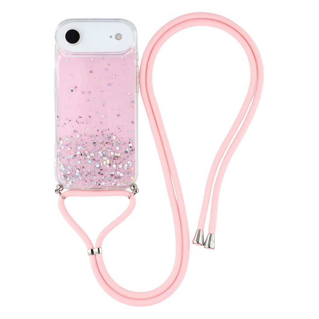 For iPhone Air Case Cute Bling TPU Epoxy Phone Cover with Lanyard