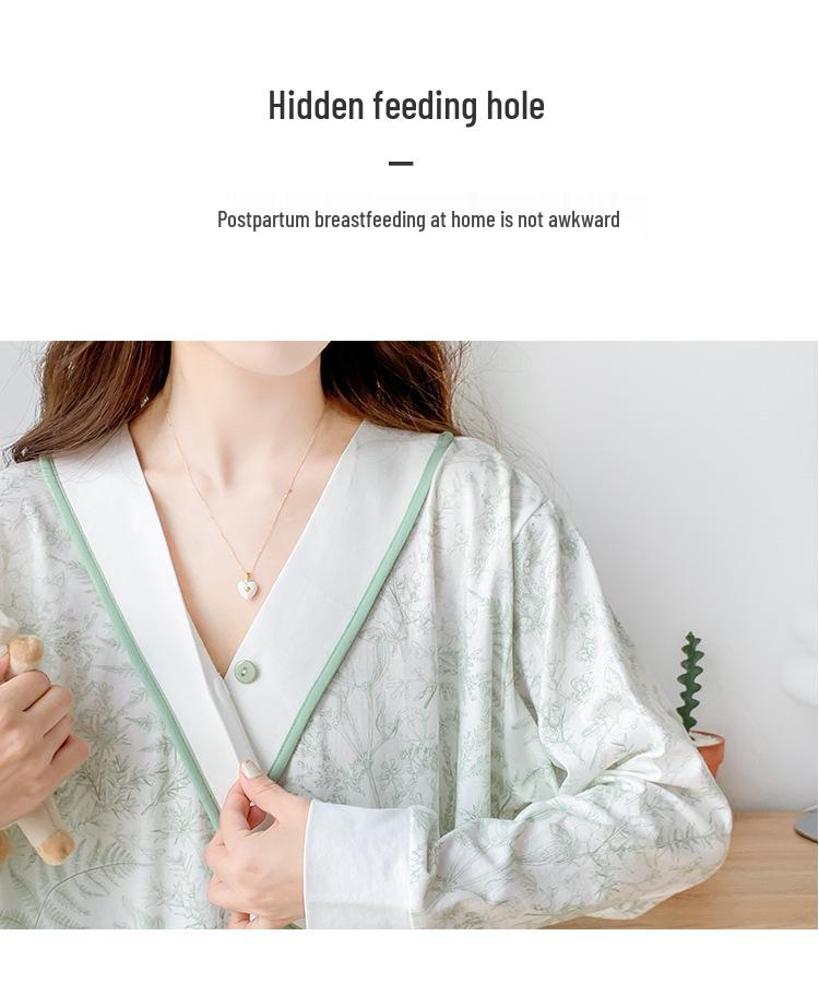 2024 Pure Cotton Maternity Kimono Pajamas - Spring/Summer Postpartum/Nursing Wear for Pregnant Women