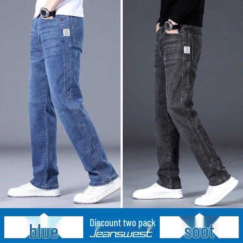 Luoz Men's Summer Loose Straight Stretch Jeans