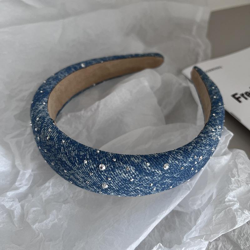 Fashion Women's Denim Headband with Sponge Padding for Lady Girls Hair Hoop Accessories