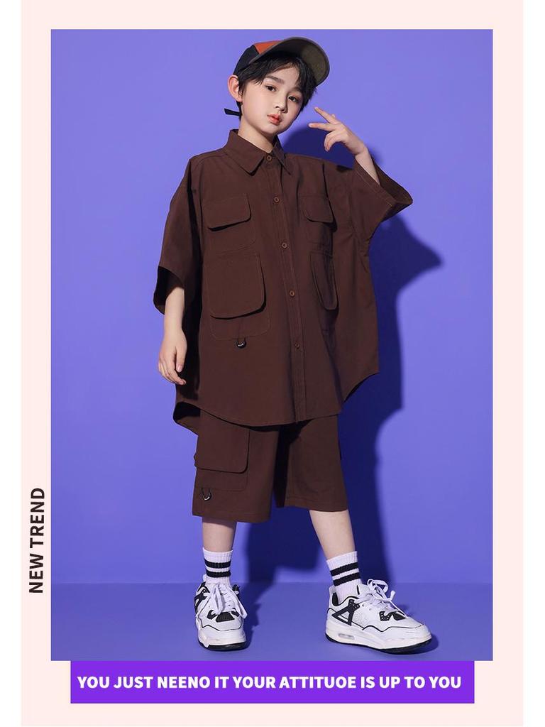 Girls' Hip-Hop Japanese Street Dance Costume - Children's Trendy Performance Outfit