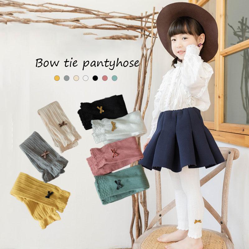 2024 Spring/Summer New Children'S Pantyhose, Girls' Combed Cotton, Lotus Leaf Edge, Nine Point Bow Bottom, Nine Point Socks