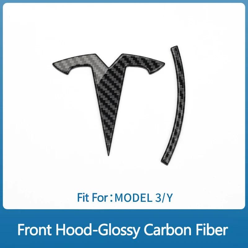 For Tesla Model 3 ModelY Metal Alloy Car Front Hood Emblem Rear Trunk 3D Sticker Replacement Badge Accessories