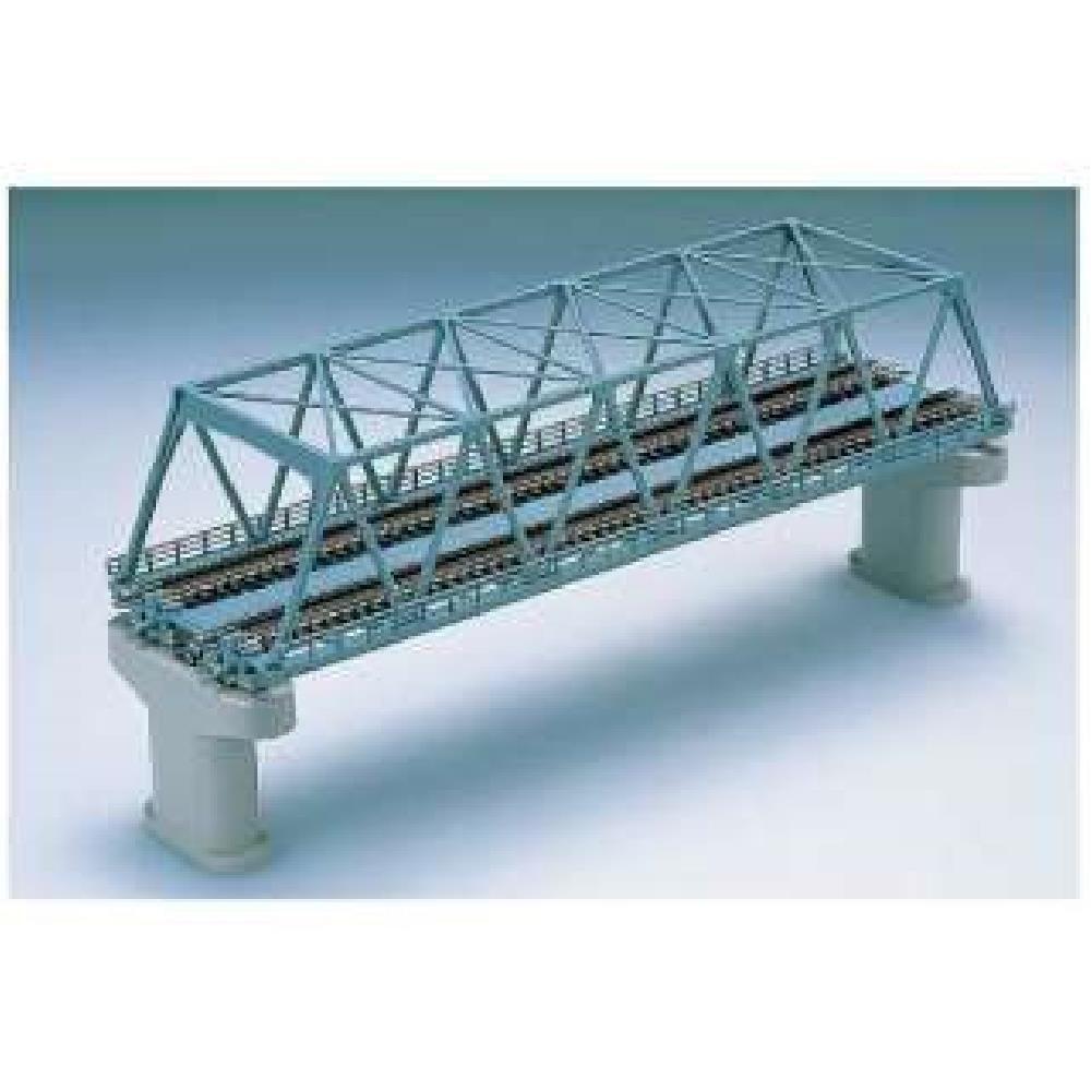 TOMIX N gauge double track truss bridge F blue with 2 double track PC bridge piers 3051 Railway model supplies