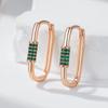 Luxuriöse Grüne Natürliche Zirkon Quadratische Creolen für Damen Schöne Roségold Farbe Mode Täglicher Schmuck Geschenk