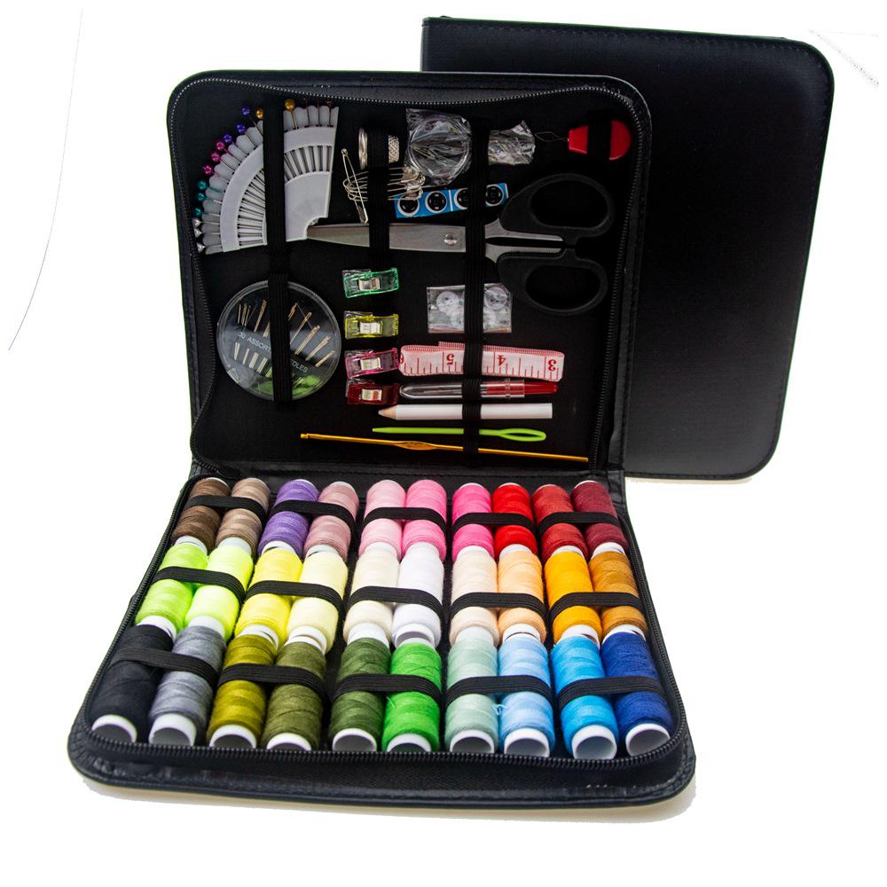 Sewing Kit: Assorted Needles, Threads, Pins, and Crochet Tools in Compact Home Box.