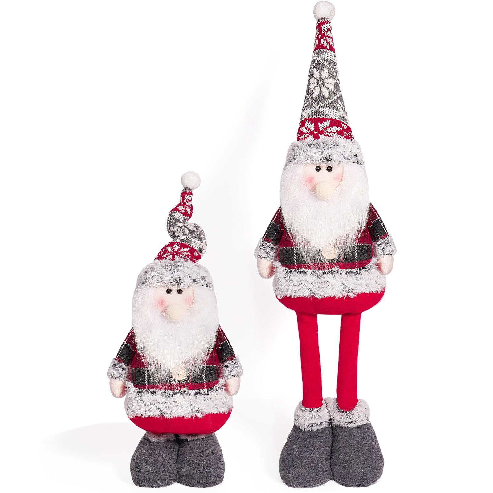 Christmas Snowman, Santa, and Reindeer Retractable Standing Doll Ornament