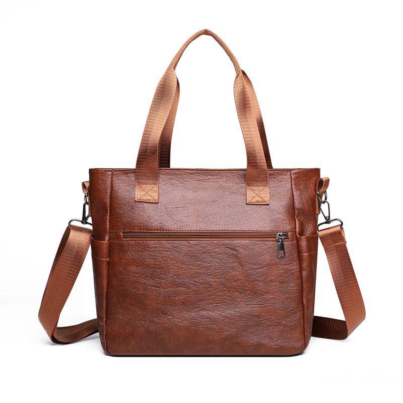 Middle-aged Women's Bag Multi-layer Shoulder Bag Soft Leather Handbag Large Capacity Crossbody Bag