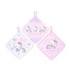 Conjunto de 3 toalhas com alça Hello Kitty para crianças Tratamento antibacteriano com espaço para nome Berçário Escola Jardim de infância 249483