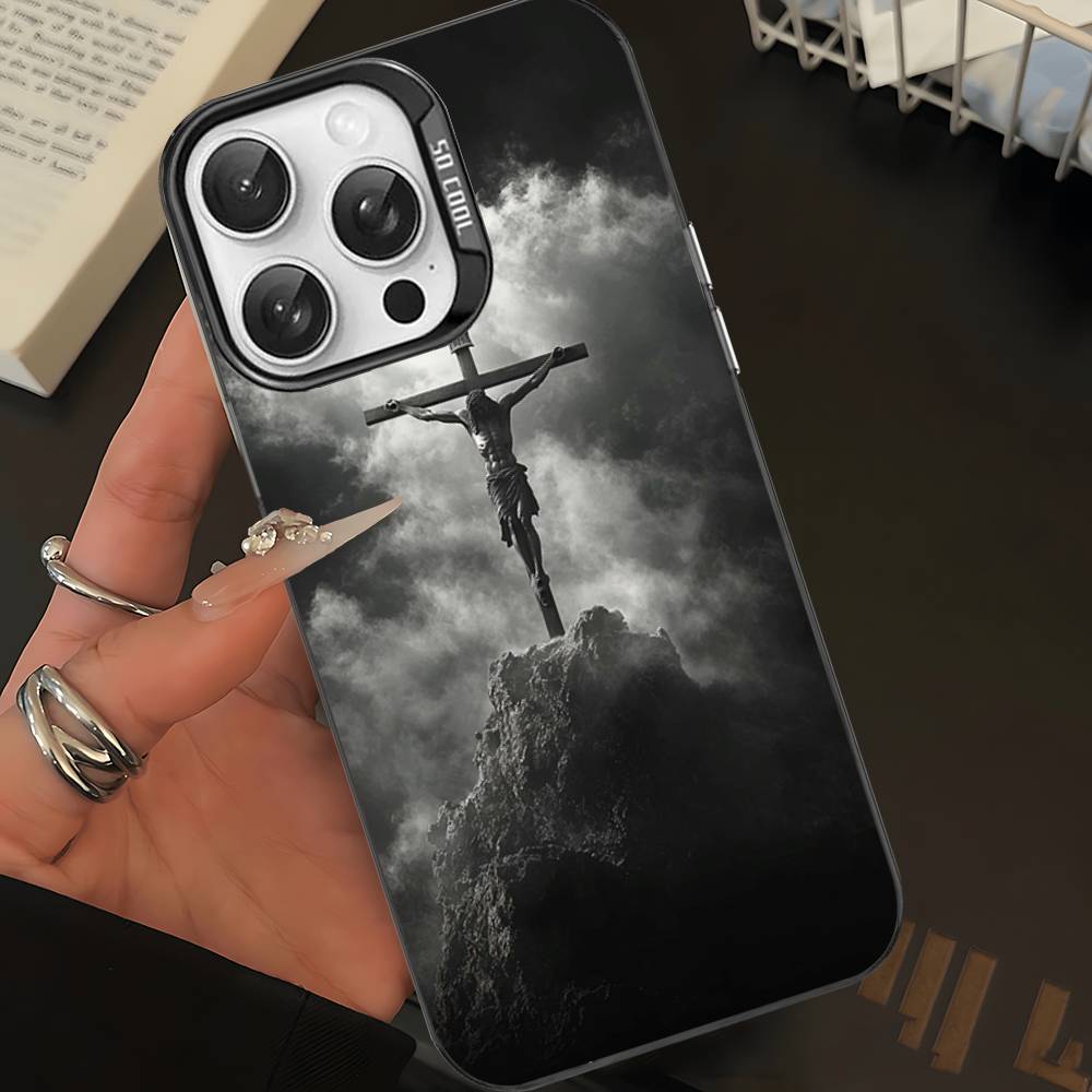 Son Of God Jesus For IPhone 11 12 13 14 15 16 17 Pro Max Plus Colorful Black Matte Phone Cover