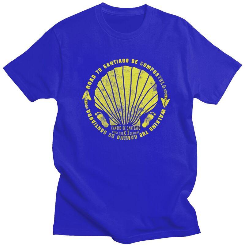 Custom Buen Camino De Santiago T Shirts for Men 100 Cotton Tees Tshirt Short Sleeve Tshirt Clothes