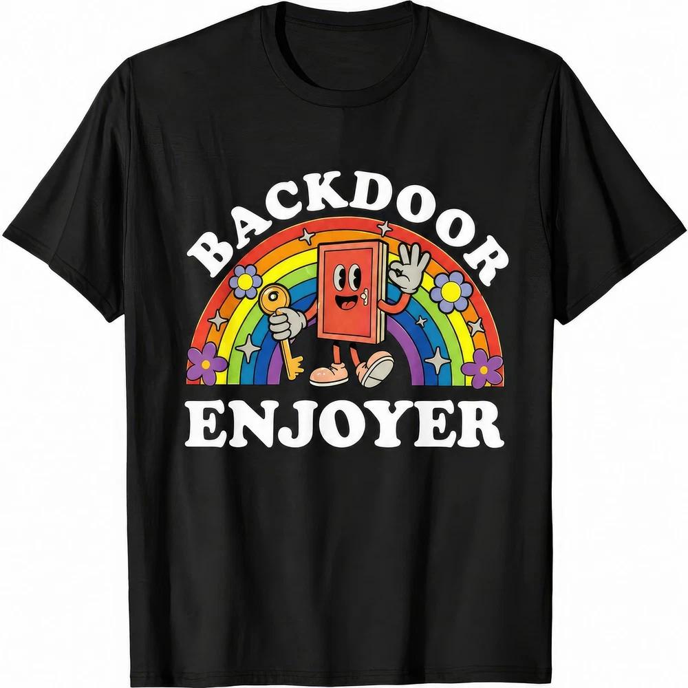 Backdoor Enjoyer Funny Joke Humour Graphic Unisex Rude Naughty Tshirt S