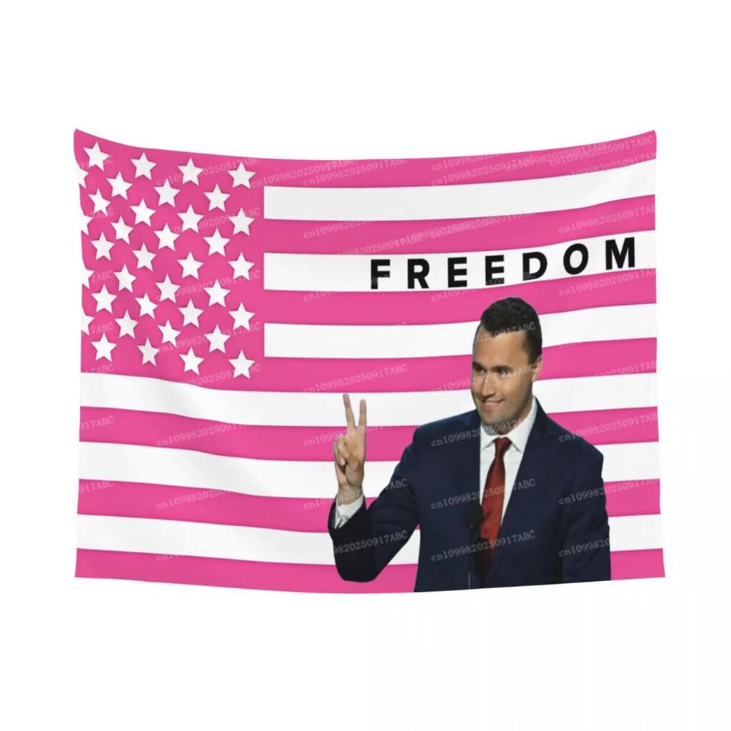 Hot Charlie Kirk American Flag Tapestry Colorful Polyester Wall Hanging Decor Table Cover Retro Blanket Wall Hanging Tapestry