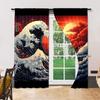 Set Of 2 Versatile Polyester Transparent Curtains Home Decoration Sunset Ocean Waves Japanese Art Use Bedrooms Made Bedroom Decor Window Treatment