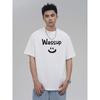 Wassup Trendy Smiley Letter Men and Women Same Type T-shirt Summer Loose All-Match Trendy Tee Couple Round Neck Short Sleeve