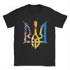 Ukraine America Flag Trident Ukrainian Tryzub TShirt Beach  Hip Hop TShirts Cotton ONeck Oversize Top Tees Y2K Retro Tshirt