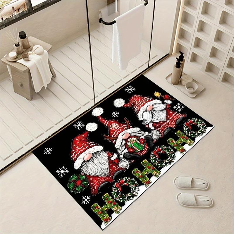 Santa Claus Merry Christmas Doormat for Bathroom Anti-slip Carpet Bedroom Mat Entryway Floor Mats Kitchen Home Decorations