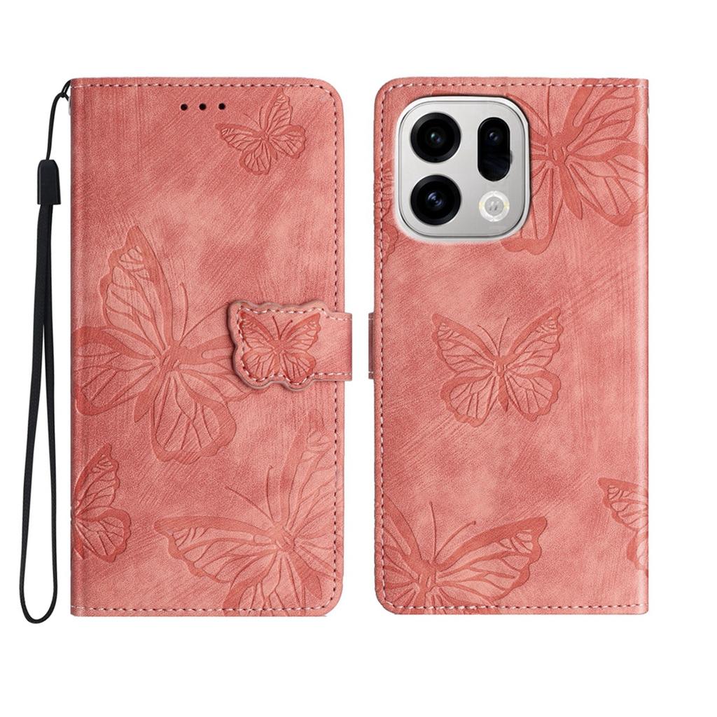 For Oppo Find X9 Pro 5G Case Butterfly Design Flip Wallet Leather Phone Cover Skin-Touch