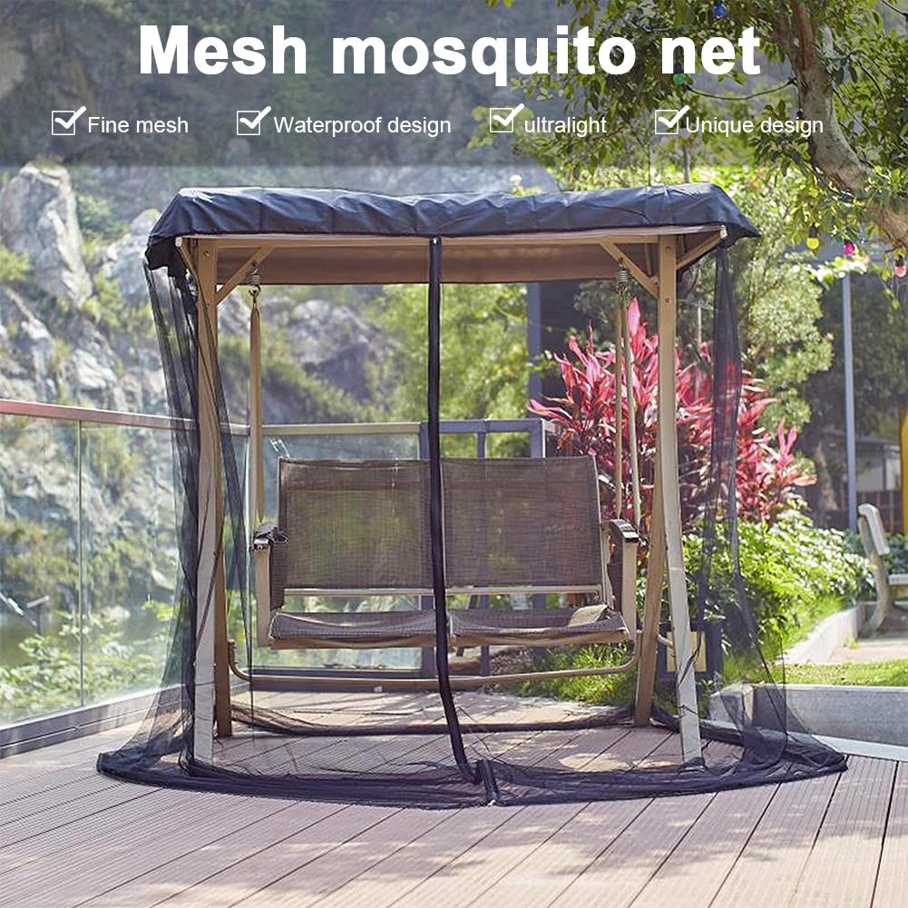 Rocking Chair Mesh Cover Zipper Closure Garden Patio Swing Mosquito Netting Waterproof Rectangle Curtain Swing Chair Mesh Net