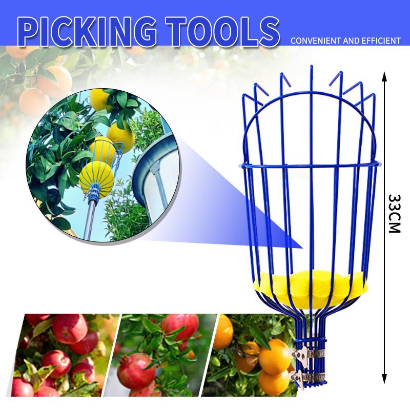 Adjustable High-Altitude Fruit Picker with Extendable Pole for Berries, Waxberries, Plums, Loquats, and Apples.