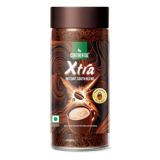 Растворимый кофе Continental Coffee XTRA в порошке | Банка 200 г | 30% цикория и 70% робусты | Растворимый кофе средней обжарки