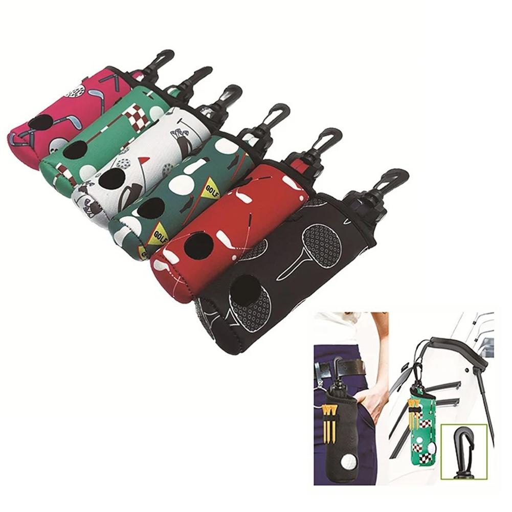 Golf Ball Carry Bag Pouch, Neoprene Golf Ball Holder With Keychain Belt Clip, Portable Lightweight Golf Carry Bag Accessories For Outdoor Storage