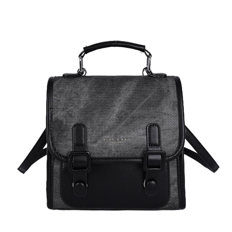 

Simple retro niche contrasting color backpack women 2025 autumn new fashion student schoolbag travel backpack bag
