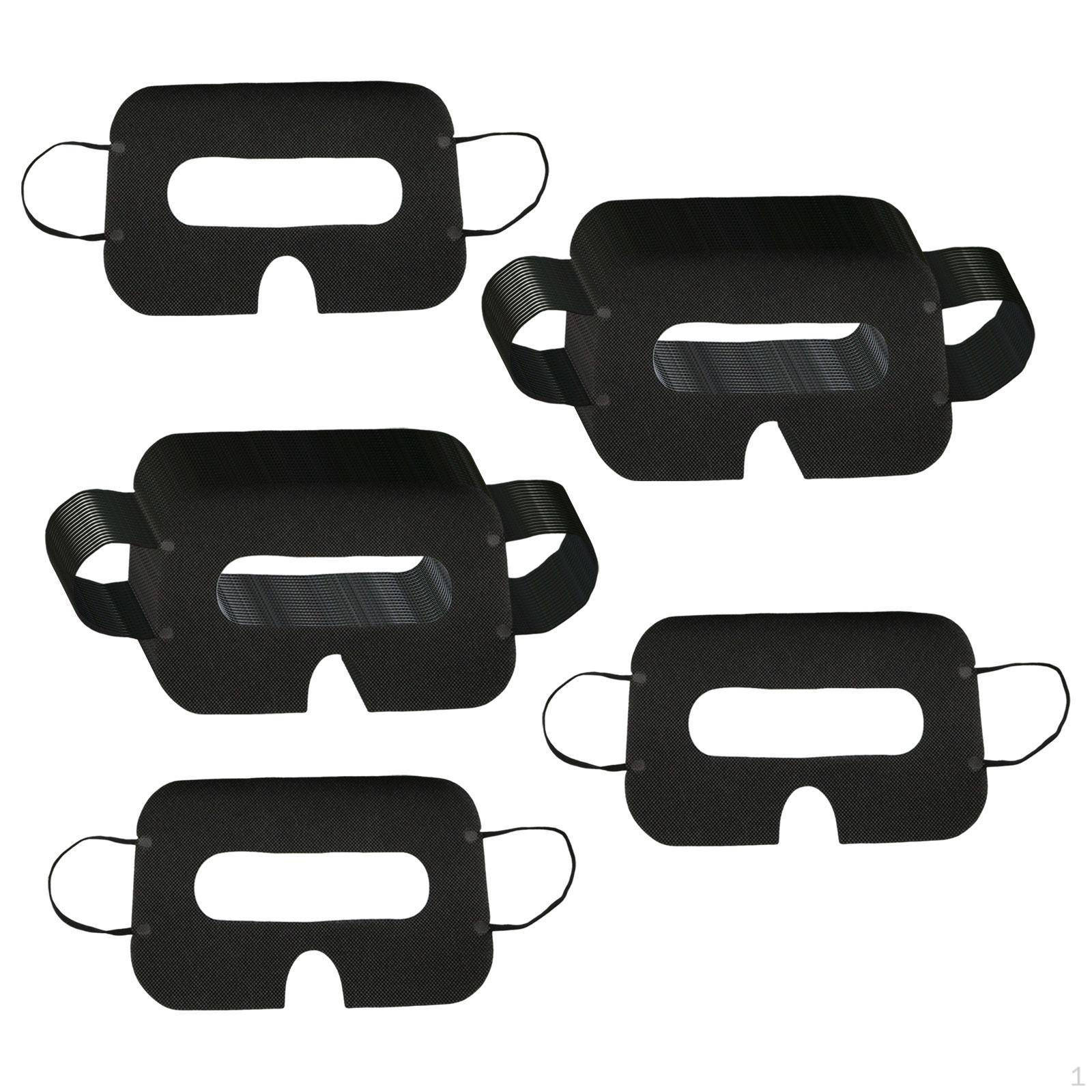 100 Pcs Disposable Face Masks Eye Cover Reality Breathable Sweatproof чёрный