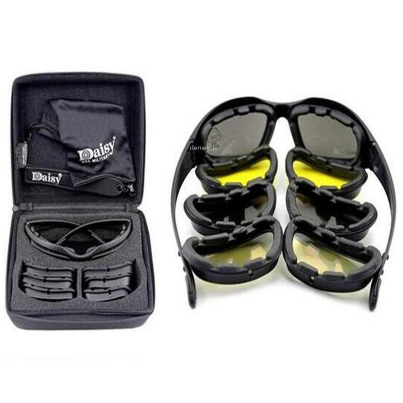 For Daisy Tactical Polarized Glasses Outdoor Sport Goggles Sunglasses with 4 Lens Original Box Men Shooting Hiking Eyewear Gafas